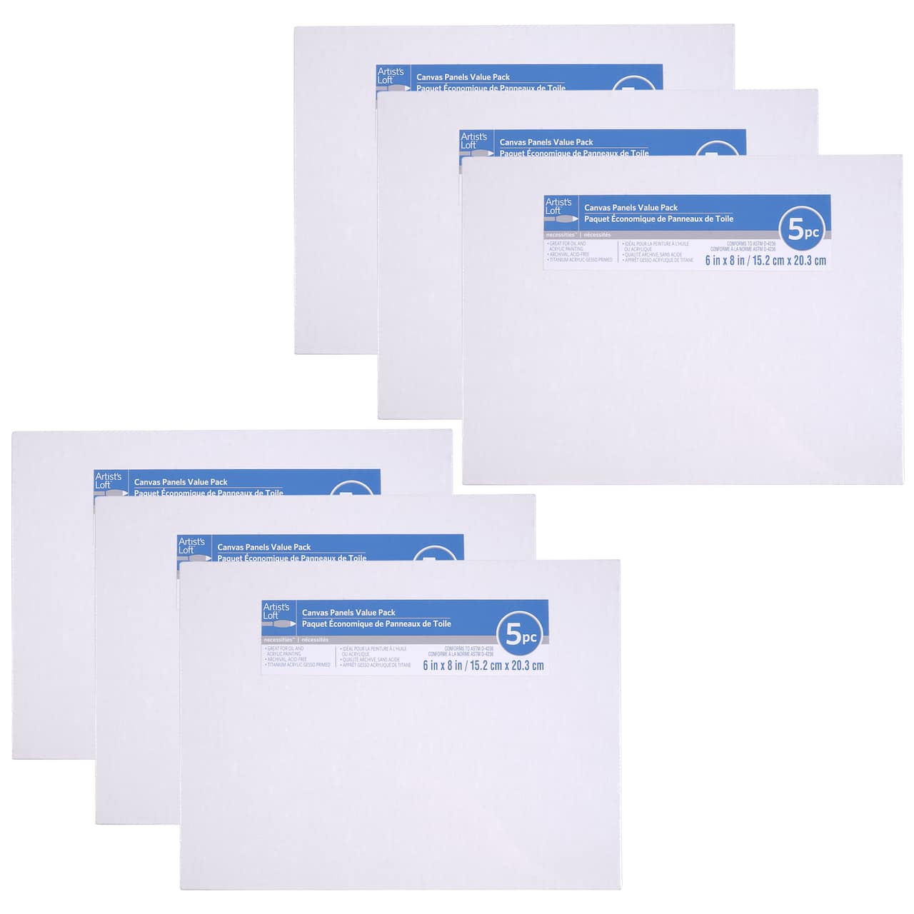 6 Packs: 5 ct. (30 total) Value Pack Canvas Panels by Artist's Loft® Necessities™